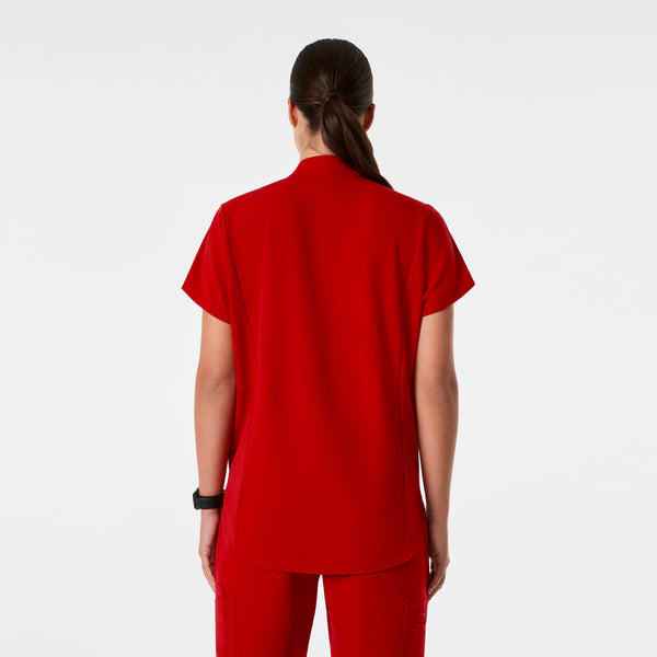women's Winning Red Montex - Mock Neck Scrub Top
