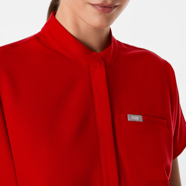 women's Winning Red Montex - Mock Neck Scrub Top