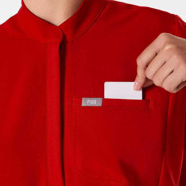 women's Winning Red Montex - Mock Neck Scrub Top