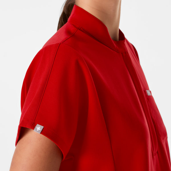 women's Winning Red Montex - Mock Neck Scrub Top