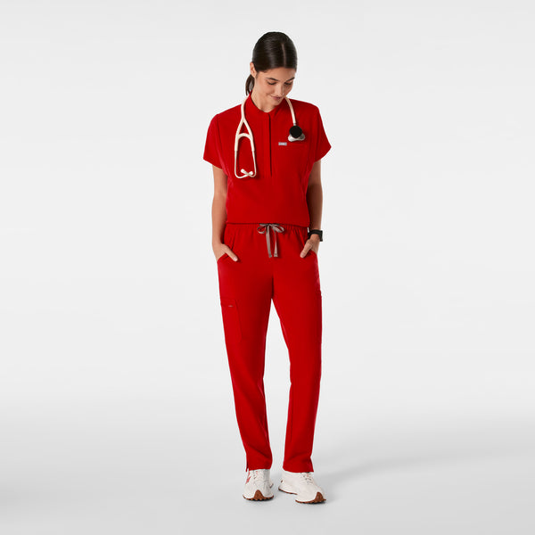 women's Winning Red Montex - Mock Neck Scrub Top