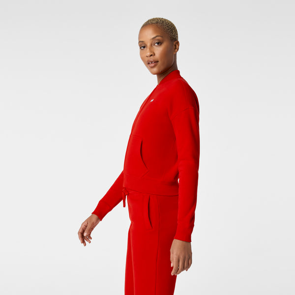 women's Winning Red Off-Shift Bomber Sweatshirt™