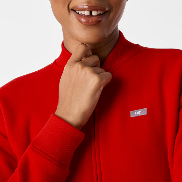women's Winning Red Off-Shift Bomber Sweatshirt™