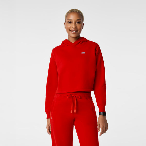 women's Winning Red Off-Shift Cropped - Hoodie Sweatshirt™