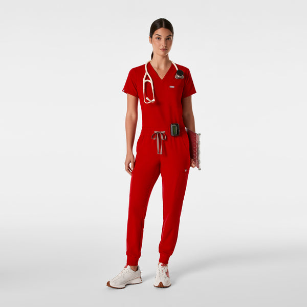 women's Winning Red Uman Relaxed - Petite Jogger Scrub Pant