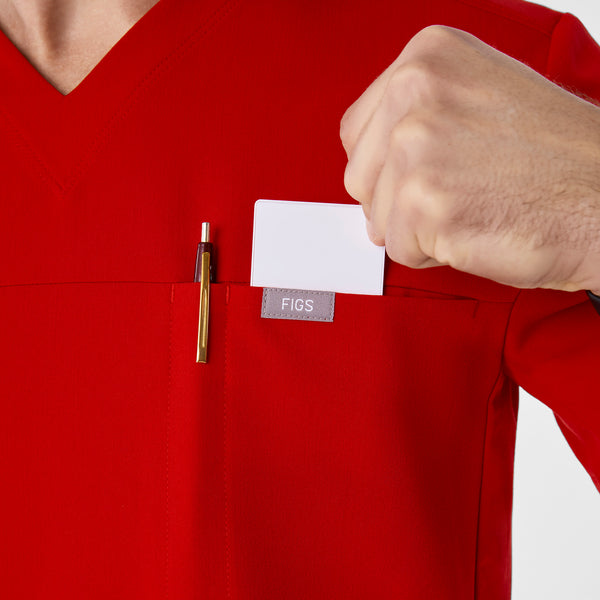 men's Winning Red Walsh V-Neck - Scrub Top