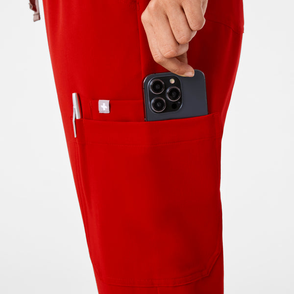 women's Winning Red High Waisted Uman Relaxed - Jogger Scrub Pant
