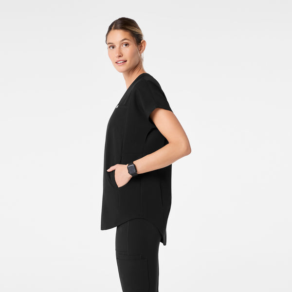 women's Black Addison Oversized Tunic - Scrub Top
