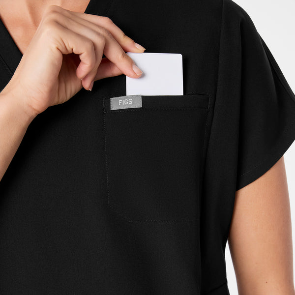 women's Black Addison Oversized Tunic - Scrub Top