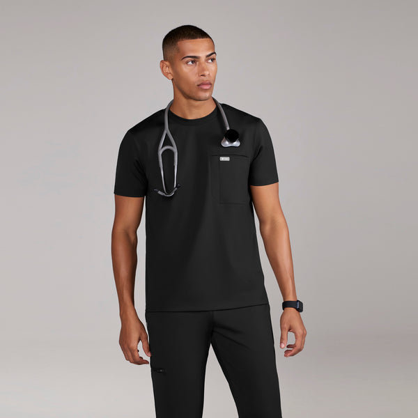 men's Black Darien FORMx - Crewneck Scrub Top