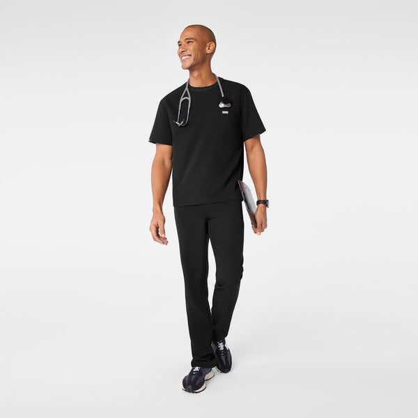 men's Black Easton Relaxed - Crewneck Scrub Top