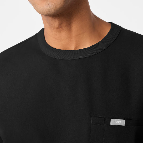 men's Black Easton Relaxed - Crewneck Scrub Top