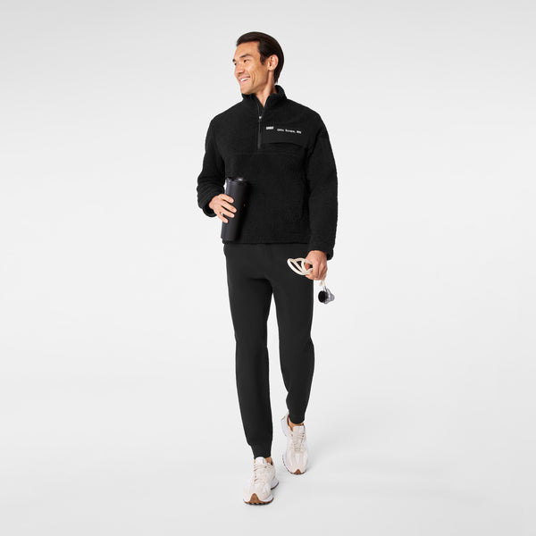 men's BlackHigh-Pile - Fleece Pullover