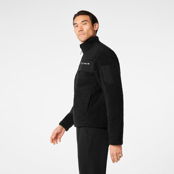 men's BlackHigh-Pile - Fleece Pullover