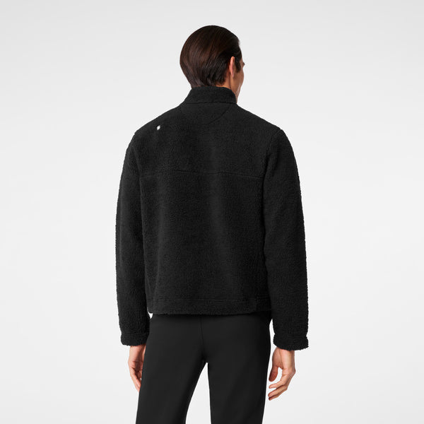 men's BlackHigh-Pile - Fleece Pullover