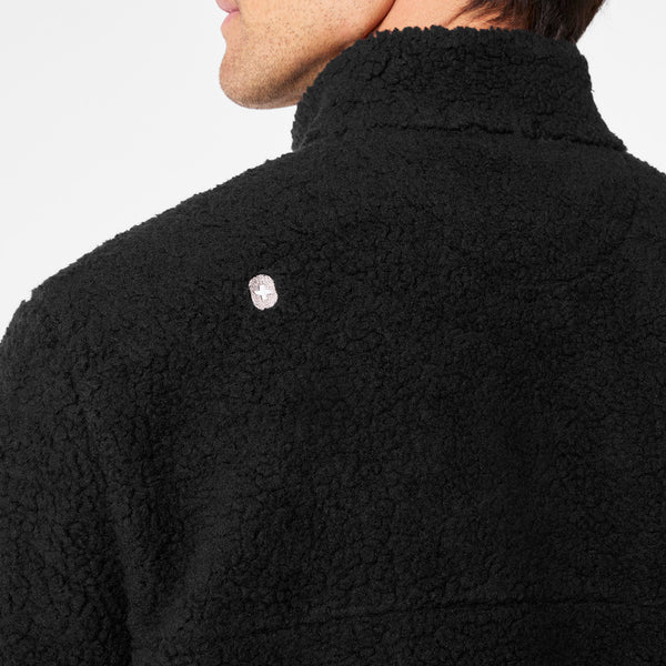 men's BlackHigh-Pile - Fleece Pullover