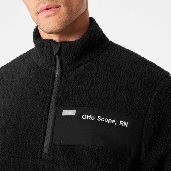 men's BlackHigh-Pile - Fleece Pullover