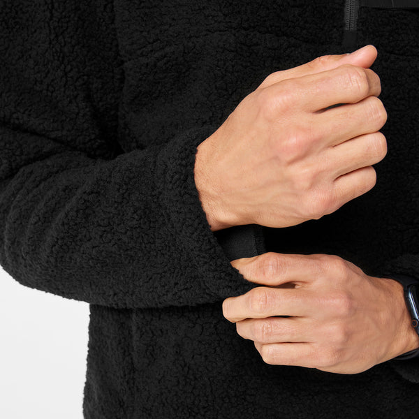 men's BlackHigh-Pile - Fleece Pullover