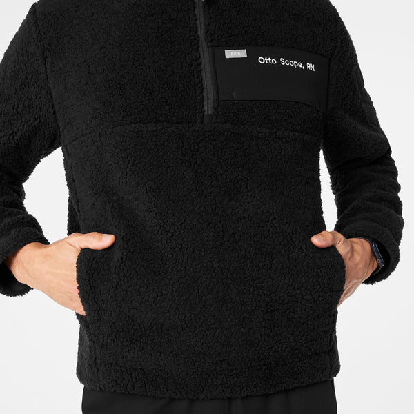men's BlackHigh-Pile - Fleece Pullover
