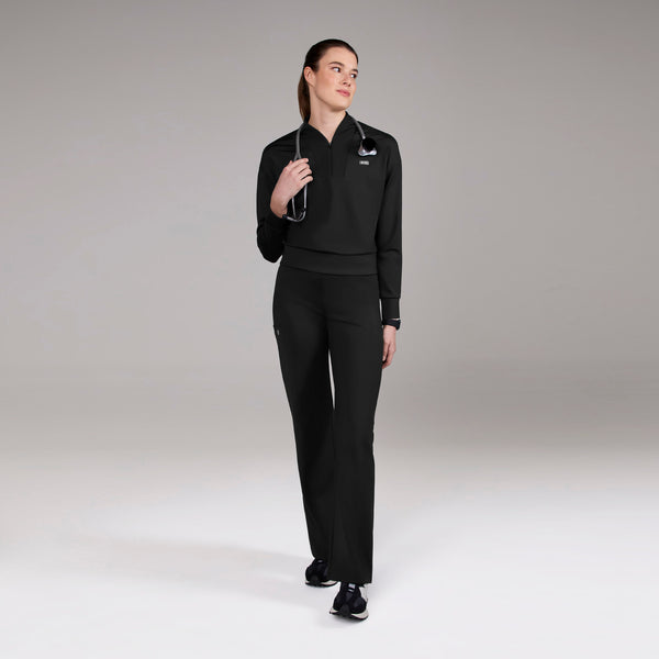 women's Black Kenora FORMx - Mock Neck Longsleeve Scrub Top