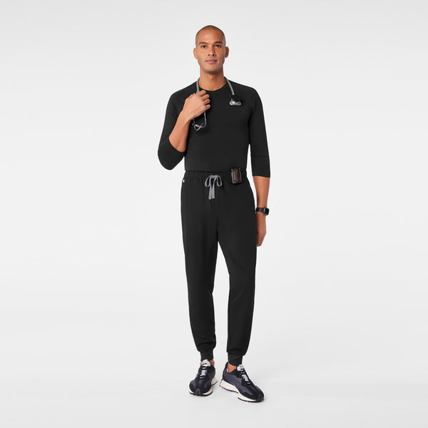 men's Black Makato Seamless ¾ Sleeve - Underscrub