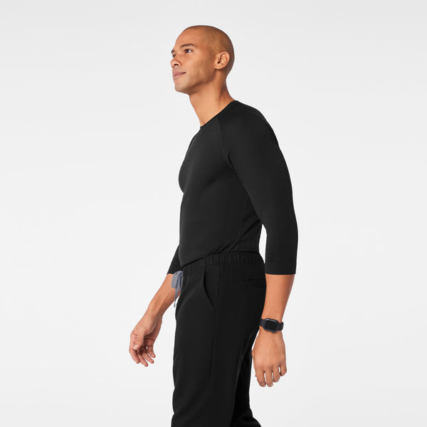 men's Black Makato Seamless ¾ Sleeve - Underscrub