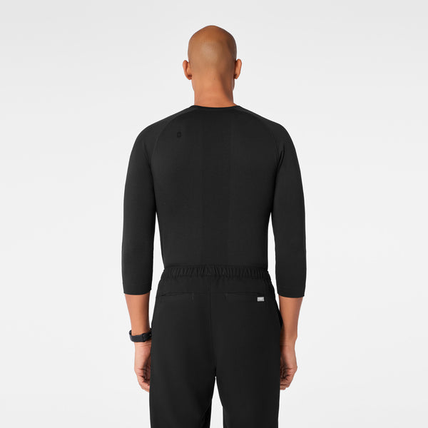 men's Black Makato Seamless ¾ Sleeve - Underscrub