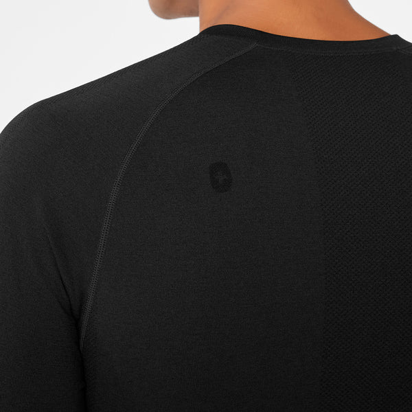 men's Black Makato Seamless ¾ Sleeve - Underscrub