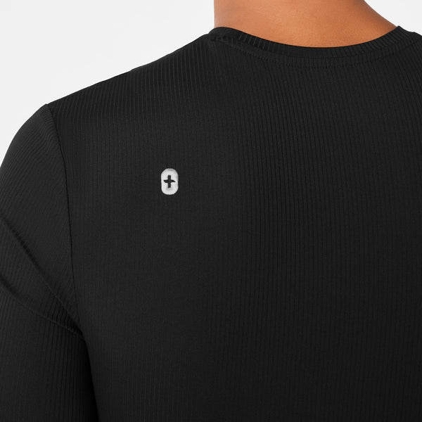 men's Black Ribbed - Longsleeve Underscrub