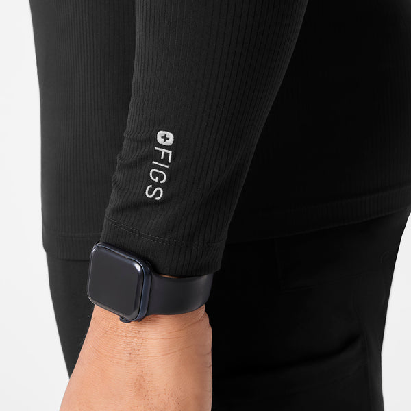 men's Black Ribbed - Longsleeve Underscrub