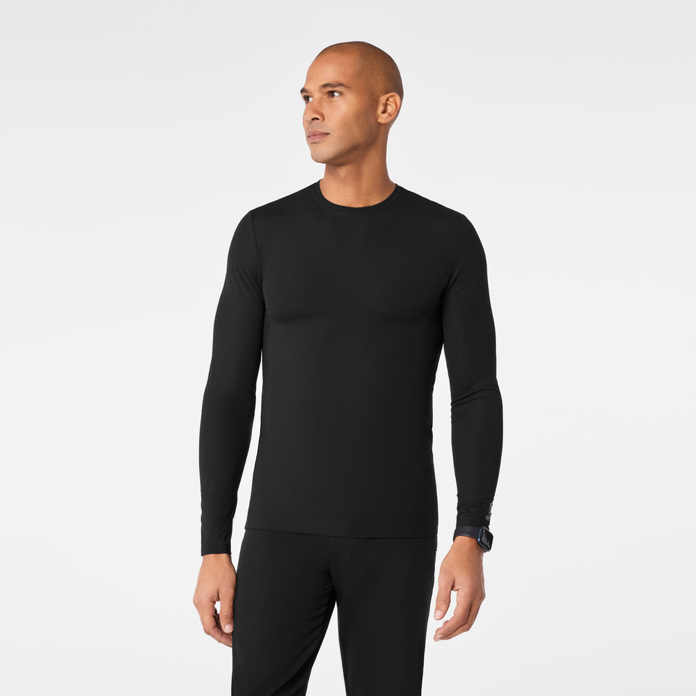 men's Black Ribbed - Longsleeve Underscrub