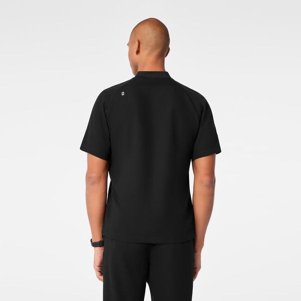 men's Black Stratton Henley - Shortsleeve Scrub Top