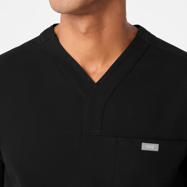 men's Black Surrey - V-Neck Scrub Top