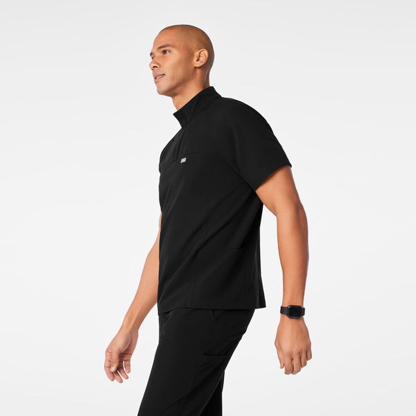 men's Black Timmons - Mock Neck ¼ Zip Scrub Top