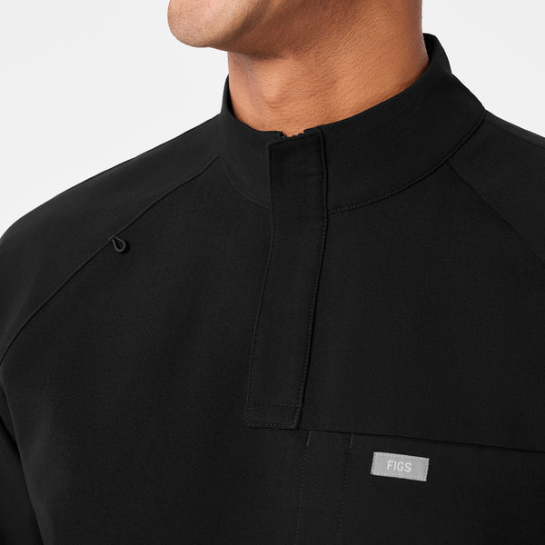men's Black Timmons - Mock Neck ¼ Zip Scrub Top