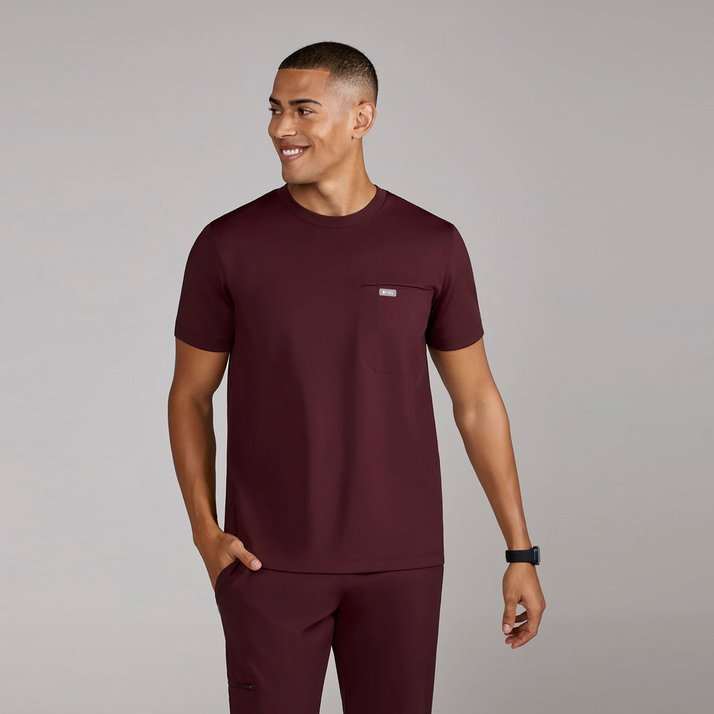men's Burgundy Darien FORMx - Crewneck Scrub Top