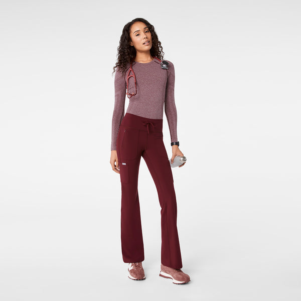 women's Burgundy High Waisted Ashland - Flare ScrubLegging™
