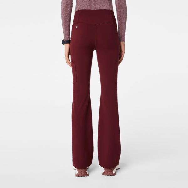 women's Burgundy High Waisted Ashland - Flare ScrubLegging™