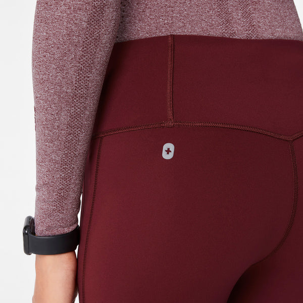women's Burgundy High Waisted Ashland - Flare ScrubLegging™
