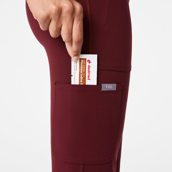 women's Burgundy High Waisted Ashland - Flare ScrubLegging™