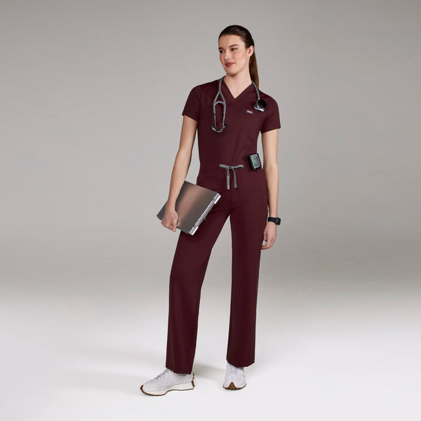 women's Burgundy Valle FORMx Straight Leg - Scrub Pant