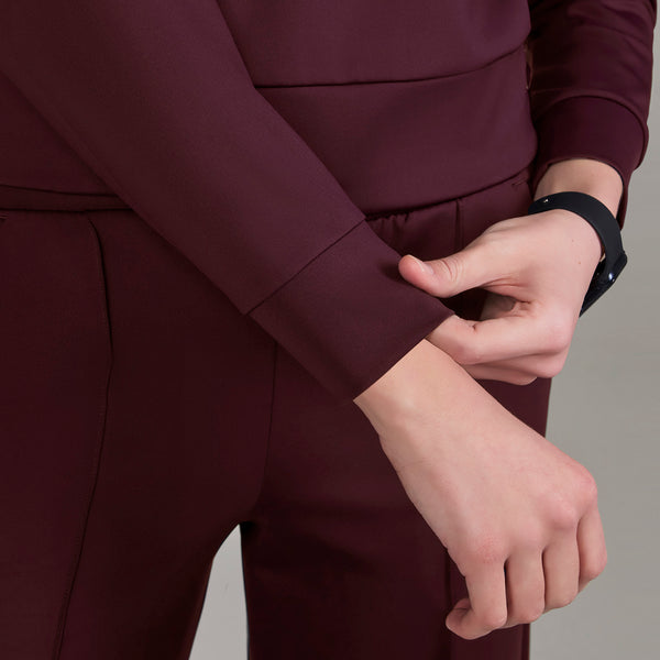 women's Burgundy Kenora FORMx - Mock Neck Longsleeve Scrub Top