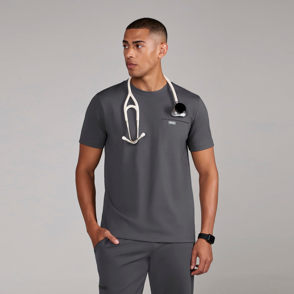 men's Charcoal Darien FORMx - Crewneck Scrub Top