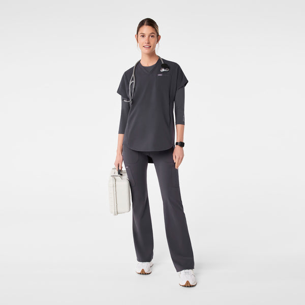 women's Charcoal High Waisted Ashland - Flare ScrubLegging™