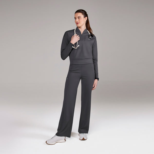 women's Charcoal Kenora FORMx - Mock Neck Longsleeve Scrub Top