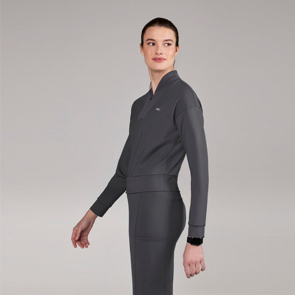 women's Charcoal Kenora FORMx - Mock Neck Longsleeve Scrub Top