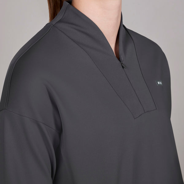 women's Charcoal Kenora FORMx - Mock Neck Longsleeve Scrub Top