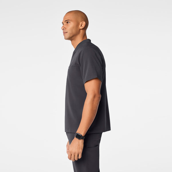 men's Charcoal Stratton Henley - Shortsleeve Scrub Top