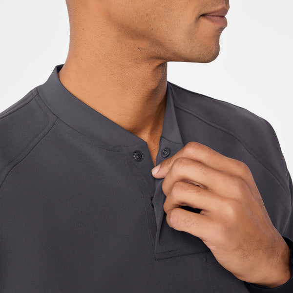 men's Charcoal Stratton Henley - Shortsleeve Scrub Top