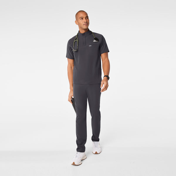 men's Charcoal Timmons - Mock Neck ¼ Zip Scrub Top